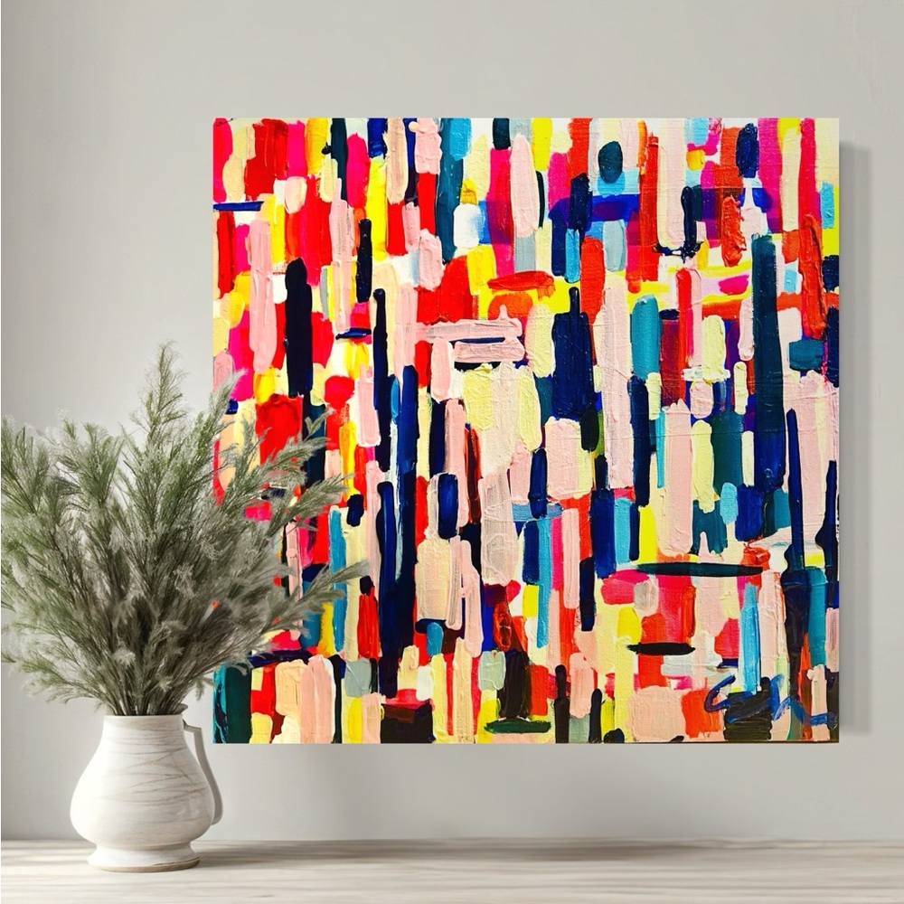 Abstract Multicolor Canvas Painting Original Art by Sarah Shirley